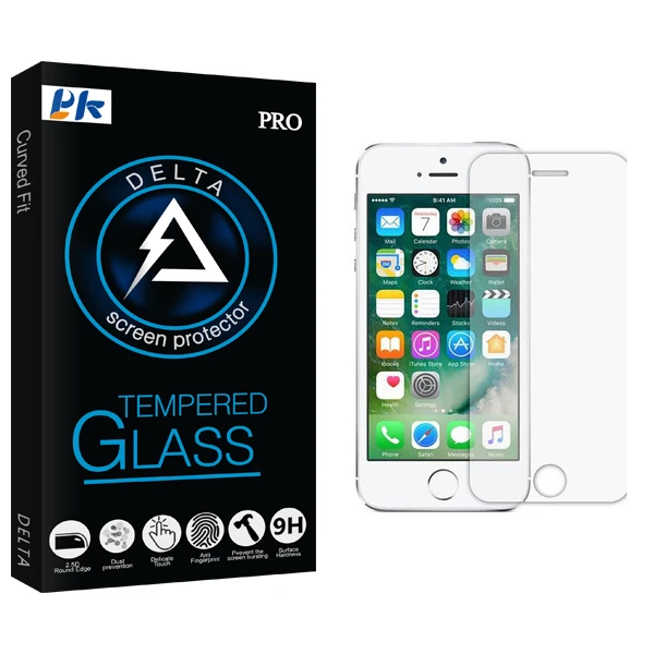 محافظ صفحه نمایش پی کی مدل Delta Glass مناسب برای گوشی موبایل اپل Iphone 5