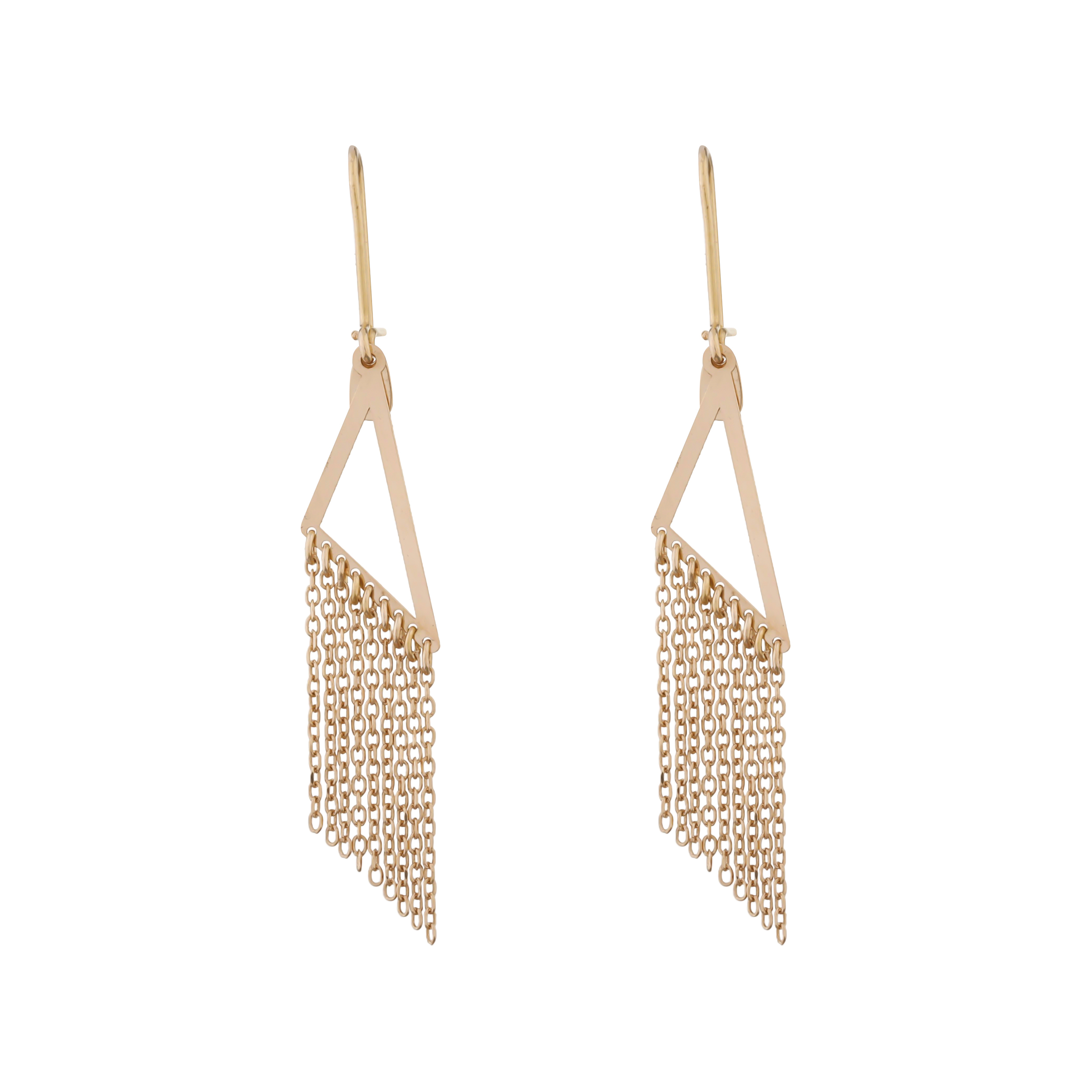 گوشواره آویزی طلا 18 عیار زنانه گلدم مدل E-3070094