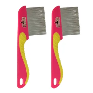 شانه ضد شپش مو  مدرن مدل دندانه فلزی 140401 مجموعه 2 عددی 