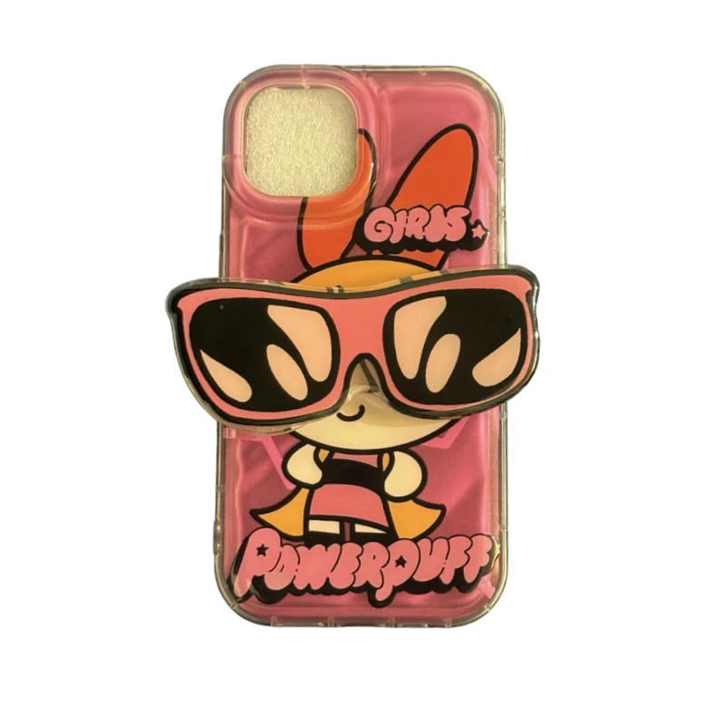 کاور مدل The Powerpuff مناسب برای گوشی موبایل اپل iphone 12 promax به همراه پاپ سوکت
