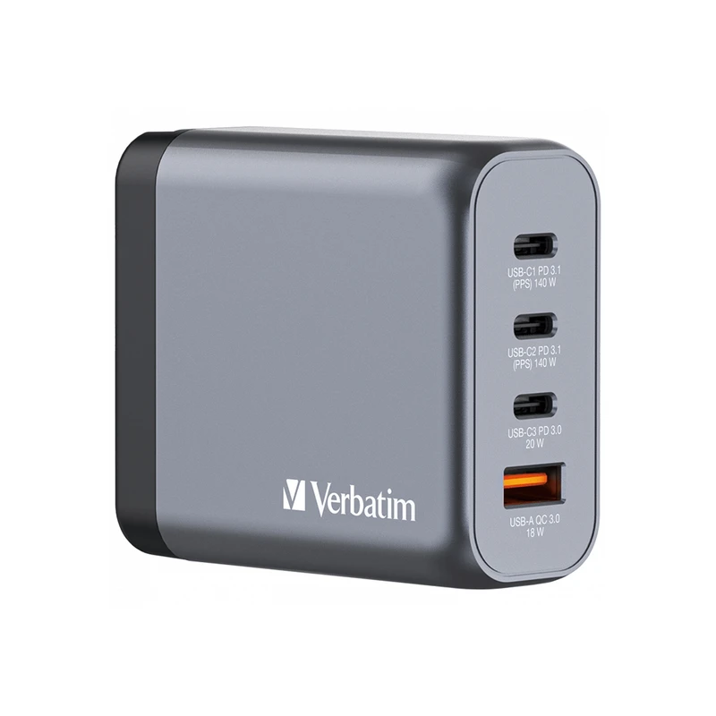  شارژر دیواری 140 وات 4 پورت ورباتیم مدل GNC-140