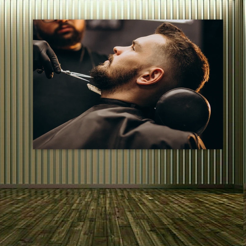 پوستر پارچه ای طرح آرایشگاه مردانه کد PP2834