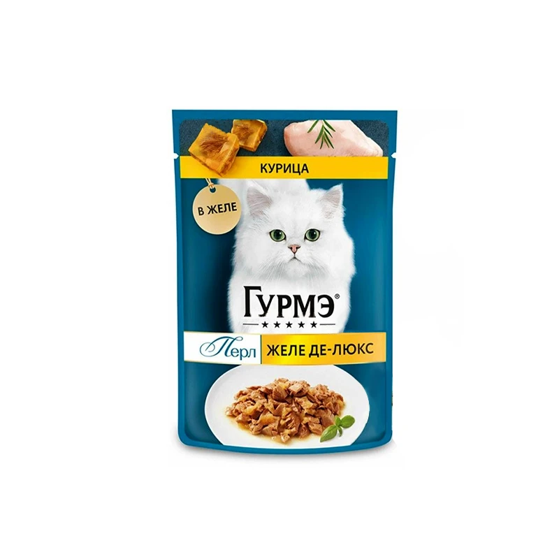 پوچ گربه بالغ گورمت مدل Perle طعم مرغ وزن 75 گرم