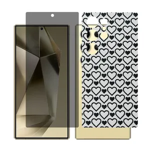 Glass Together model privacy screen protector for Samsung Galaxy S23 Ultra mobile phone with back cover sticker