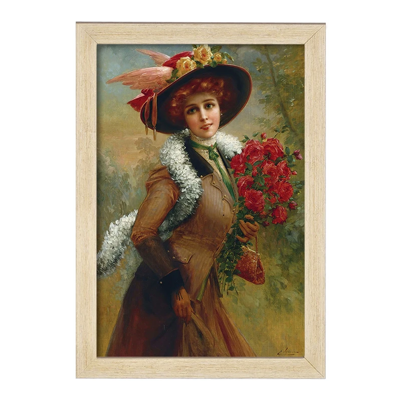 تابلو خندالو مدل نقاشی زیبا همچون یک گل رز اثر امیلی ورنون کد F12202