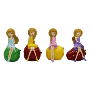 مجسمه طرح دختر میوه چین مدل MAH2 مجموعه 4 عددی