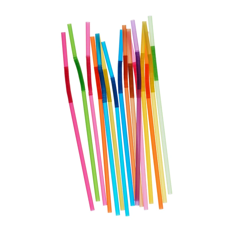 نی نوشیدنی یکبار مصرف مدل مارپیچ 6 بسته 100 عددی