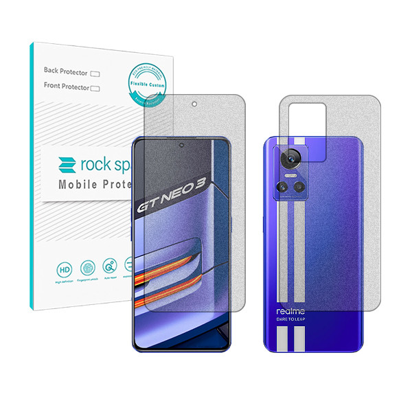 محافظ صفحه نمایش مات راک اسپیس مدل HyMTT مناسب برای گوشی موبایل ریلمی GT Neo3 به همراه محافظ پشت گوشی