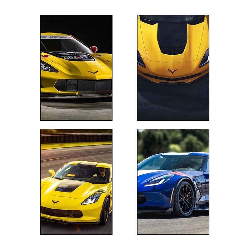 تابلو شاسی کارنيکا طرح Chevrolet Corvette کد 43650 مجموعه 4 عددی