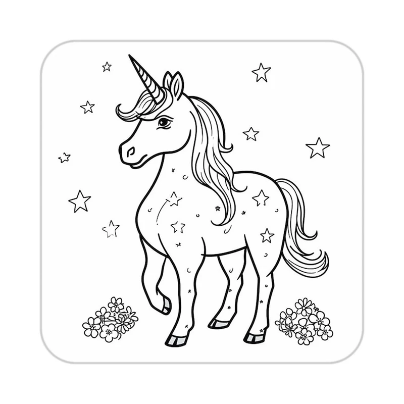 زیر لیوانی کاکتی طرح اسب تک شاخ و یونیکورن مدل mp30300