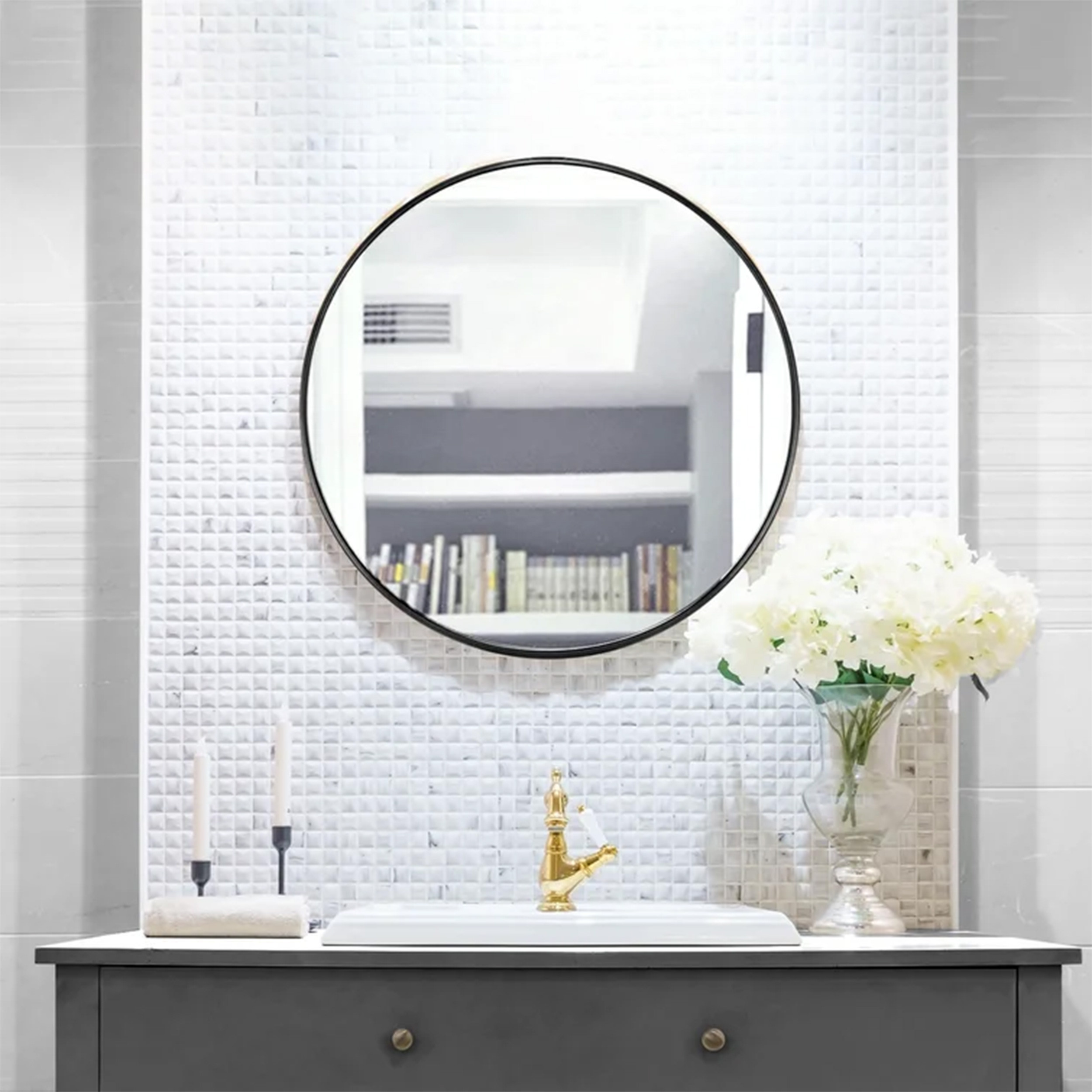 آینه مدل گرد فلزی طرح ظریف کد F-80 آینه مدل گرد فلزی طرح ظریف کد F-80