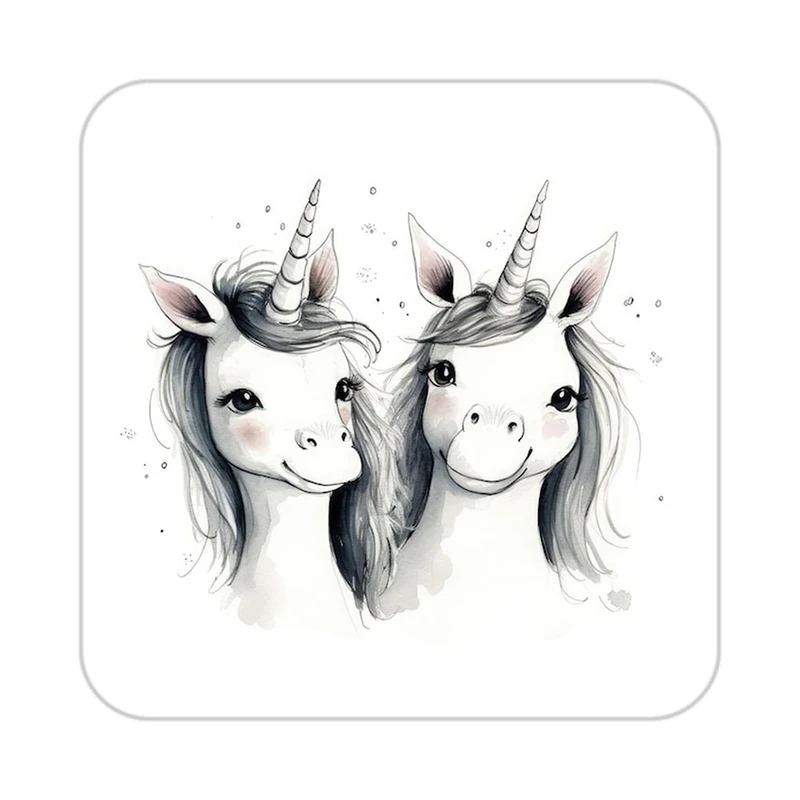 زیر لیوانی کاکتی طرح اسب تک شاخ و یونیکورن مدل mp33476