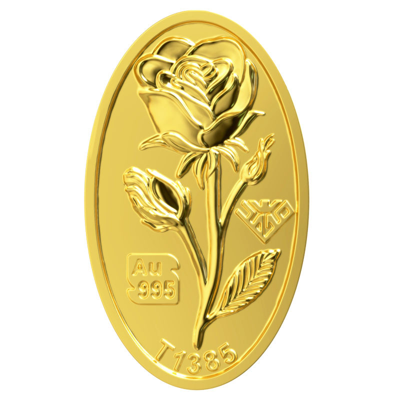 شمش طلا 24 عیار طلای محمد مدل گل رز کد SR50 - 3