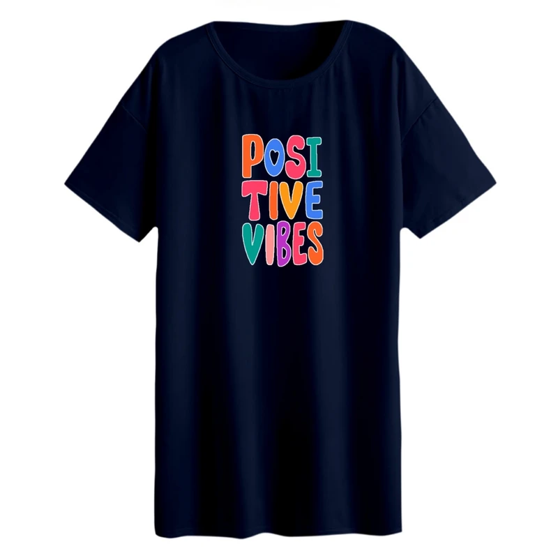 تی شرت لانگ زنانه مدل انرژی مثبت