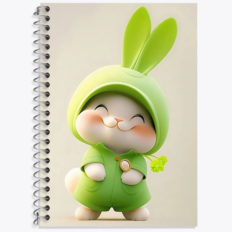 دفتر زبان 50 برگ خندالو مدل دو خط طرح خرگوش کیوت کد N4077