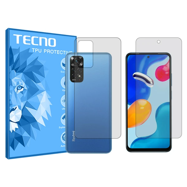 محافظ صفحه نمایش شفاف تکنو مدل HyGEL مناسب برای گوشی موبایل شیائومی Redmi Note 11 به همراه محافظ پشت گوشی