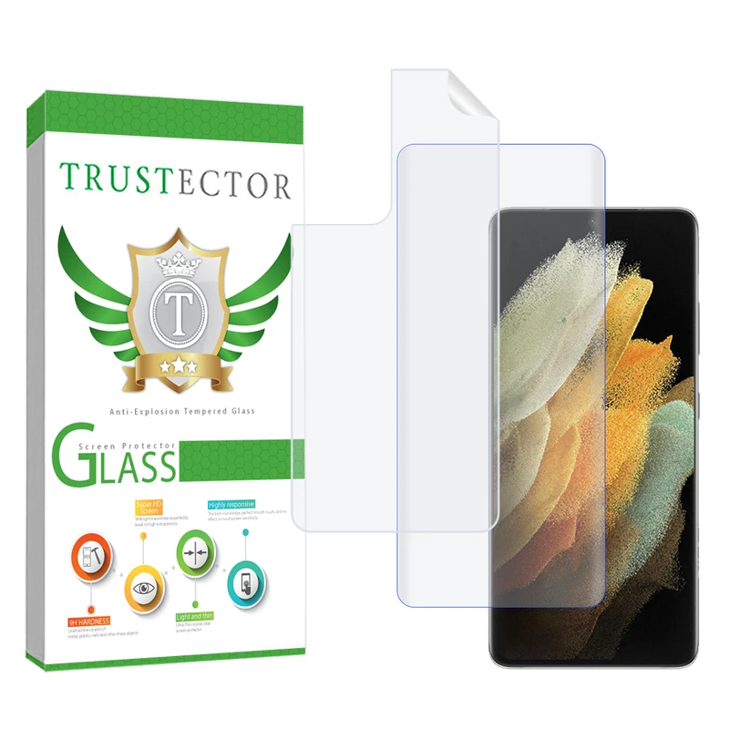 محافظ صفحه نمایش تراستکتور مدل UVNANOMTBT مناسب برای گوشی موبایل سامسونگ Galaxy S21 Ultra 5G به همراه محافظ پشت گوشی