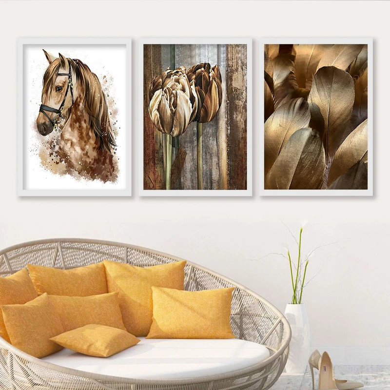 تابلو صبا طرح مدل دکوراتیو اسب کد sw مجموعه سه عددی