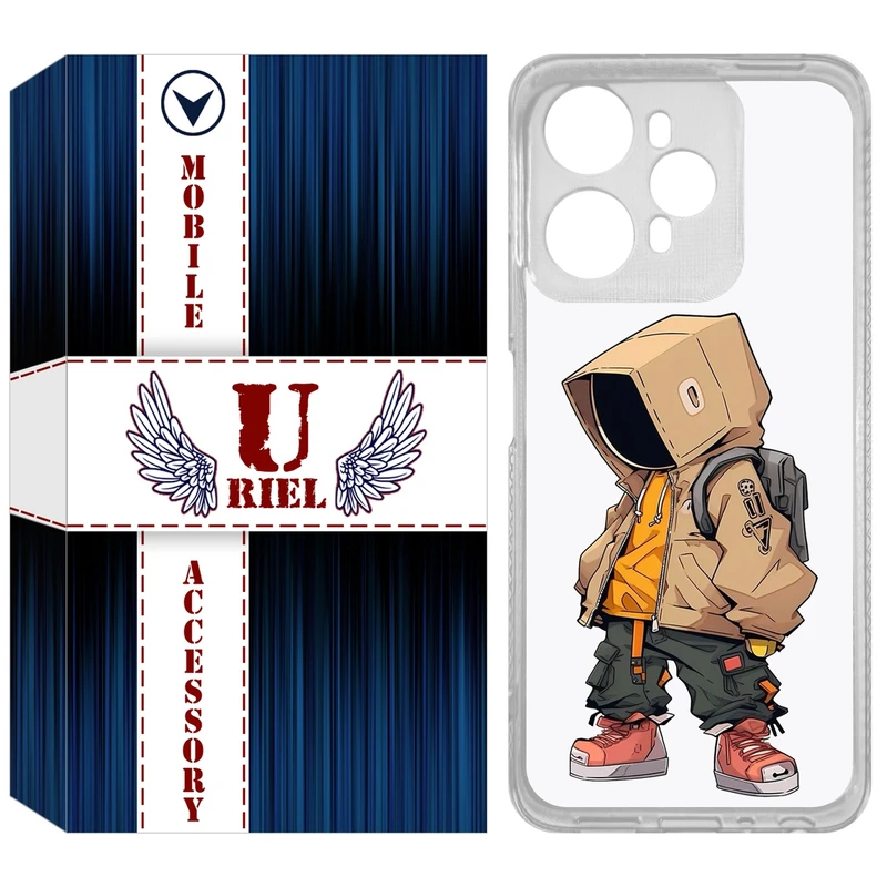 کاور یوریل مدل Clear کد 39 طرح پسر مناسب برای گوشی موبایل وکال V1 / V1 Plus