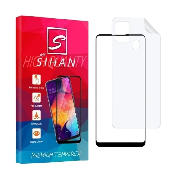 محافظ صفحه نمایش مای سیحان مدل 2FN مناسب برای گوشی موبایل سامسونگ Galaxy A21s به همراه محافظ پشت گوشی