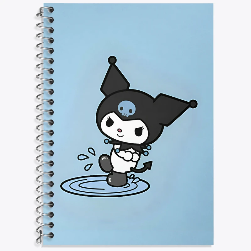 دفتر زبان 50 برگ خندالو مدل دو خط طرح کرومی (Kuromi) کد N4827