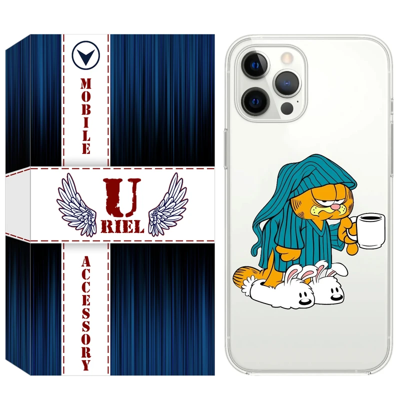 کاور یوریل قاب مدل Clear کد 72 طرح گارفیلد مناسب برای گوشی موبایل اپل iPhone 13 Pro Max