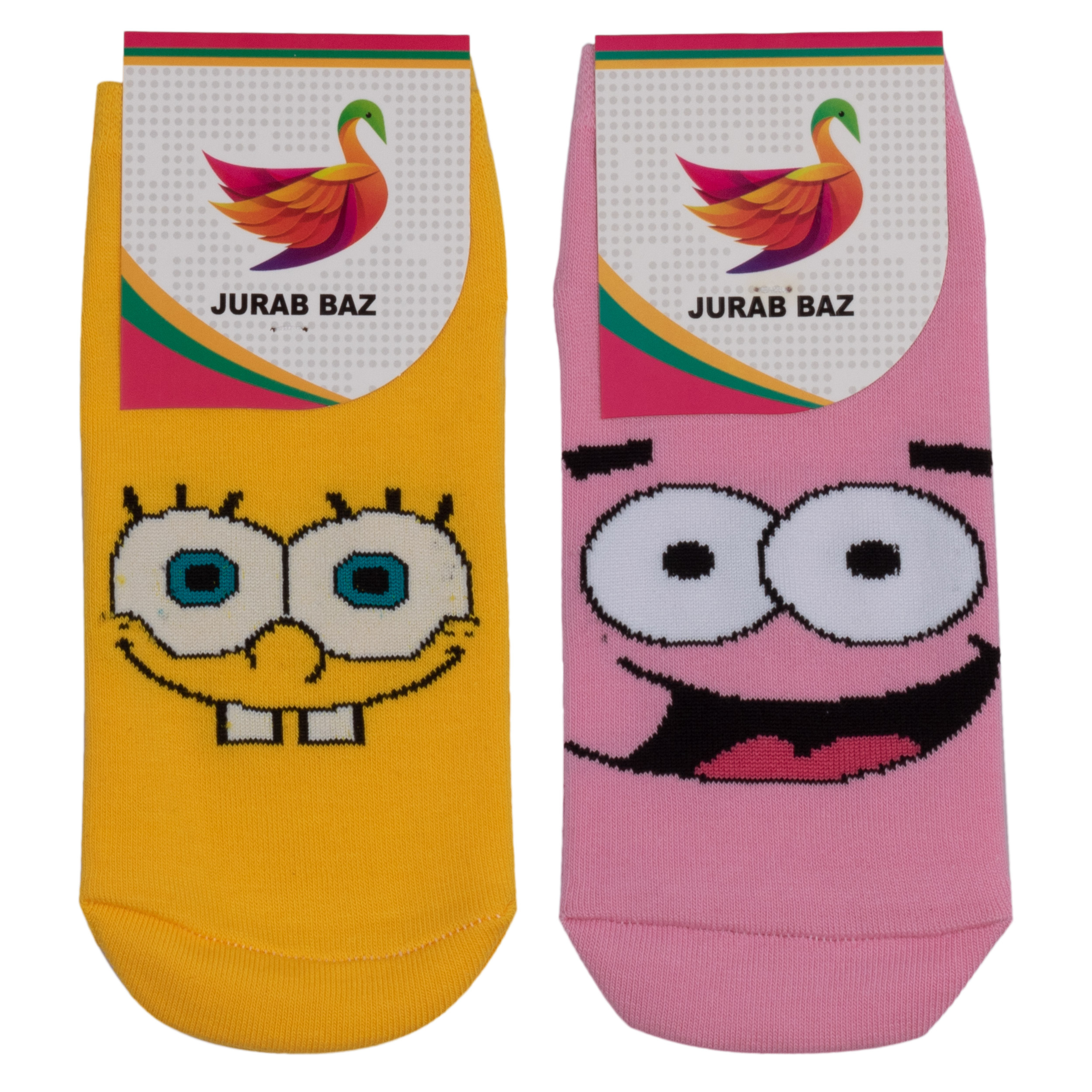 جوراب دخترانه طرح باب اسفنجی و پاتریک کد JB 21 مجموعه 2 عددی