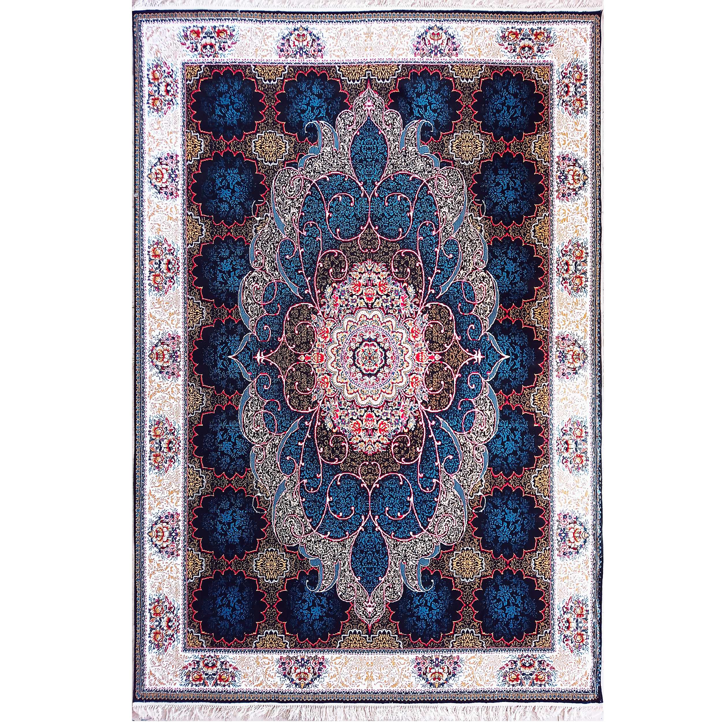 فرش ماشینی تاج و تخت مدل 4004330 چکاوک زمینه مشکی