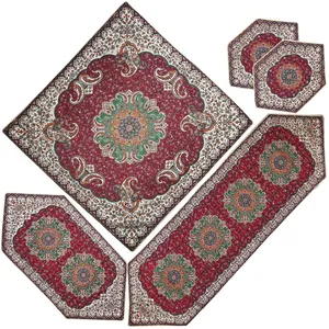 ست 5 تکه رومیزی ترمه مدل ترنج کد ZRH44