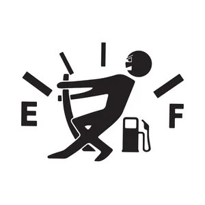 برچسب درب باک خودرو طرح آدمک بنزین