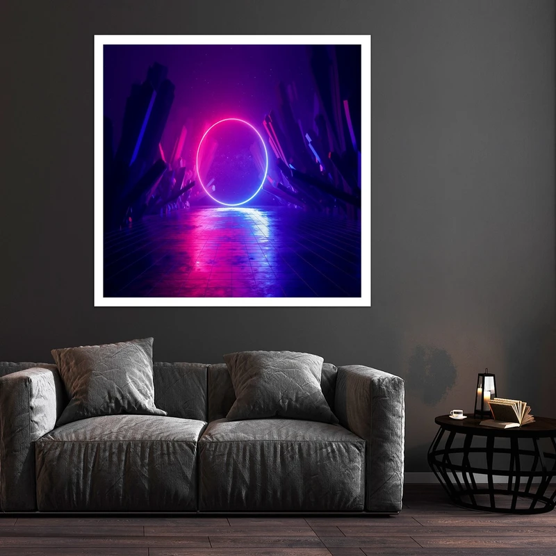 تابلو بکلیت طرح مدرن رنگ نئونی مدل قاب شاسی W-S7448