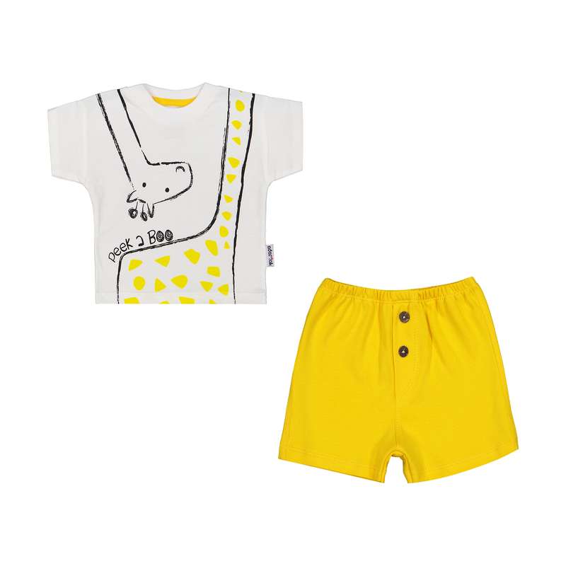 ست تی شرت آستین کوتاه و شلوارک نوزادی پسرانه آدمک مدل 2171245-19