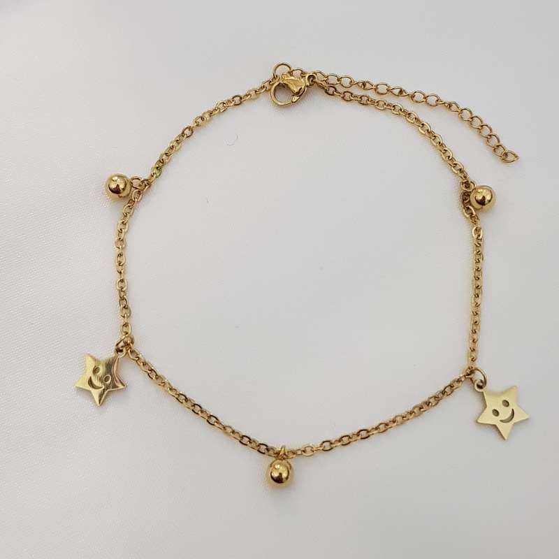 پابند زنانه مدل ستاره خندان و گوی