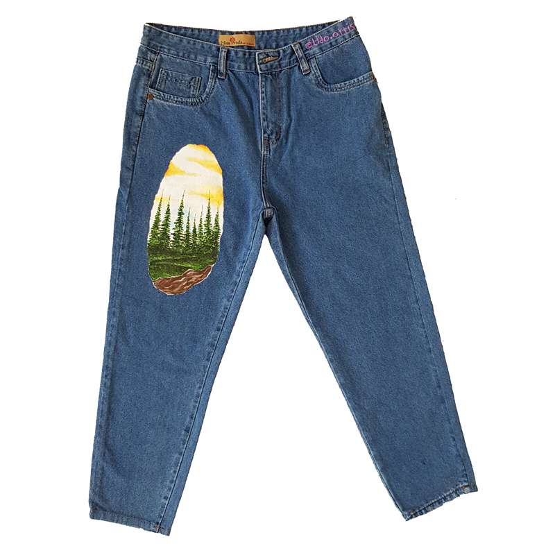 شلوار جین زنانه میس پرادا مدل نقاشی