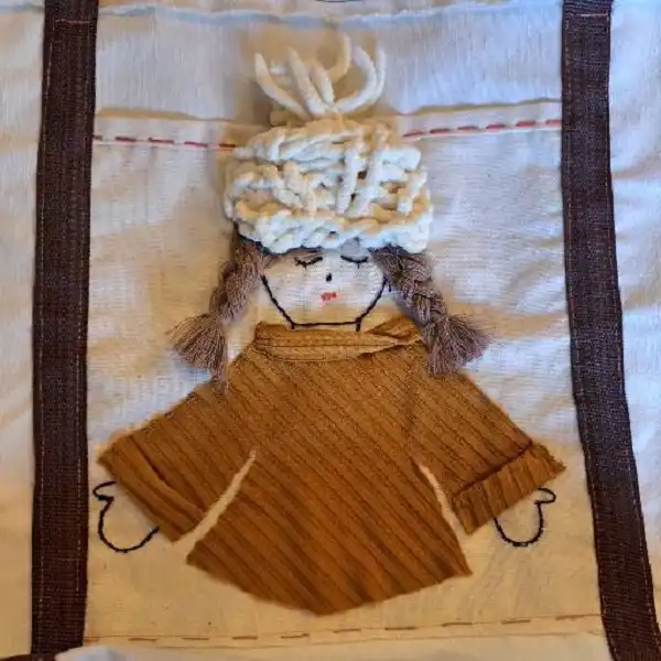 ساک دستی مدل عروسکی طرح کتان و پارچه کد 19