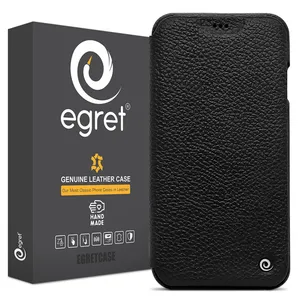 Egret Floater Genuine Leather Stand Folder Bag For Apple iPhone X / Xs