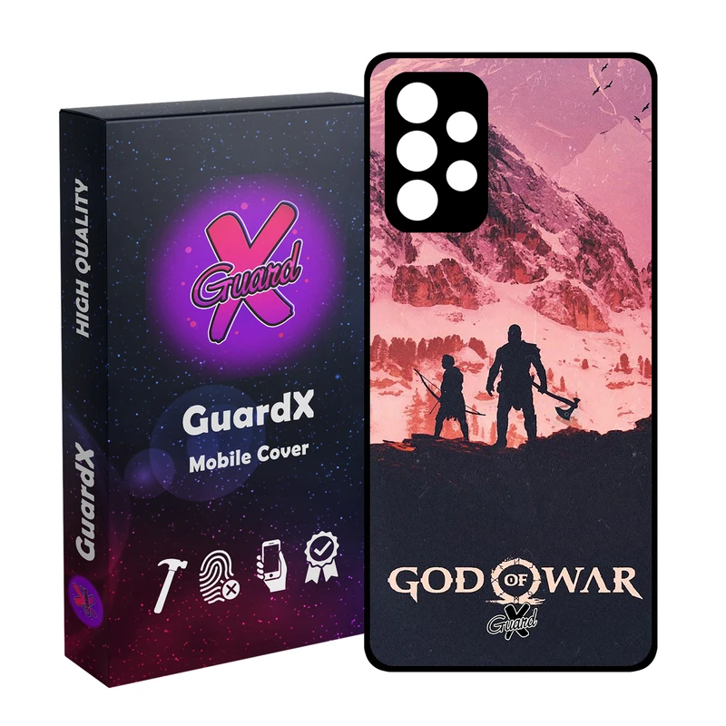 کاور گارد ایکس طرح God of War مدل Glass10075 مناسب برای گوشی موبایل سامسونگ Galaxy A52