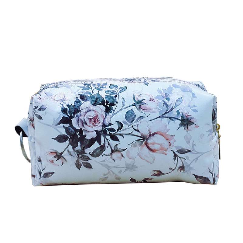 کیف لوازم آرایش زنانه مدل مکعبی گل کد mk12