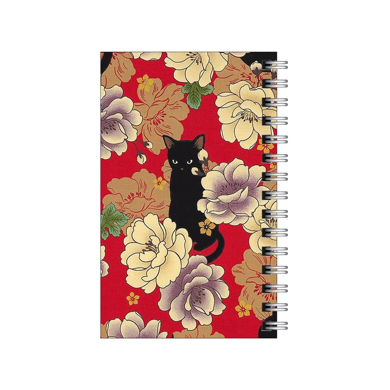دفترچه یادداشت مدل to do list طرح گل های چینی و گربه کد 6592522