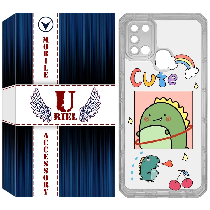 کاور یوریل قاب مدل Clear کد 20 طرح دایناسور مناسب برای گوشی موبایل سامسونگ Galaxy A21S
