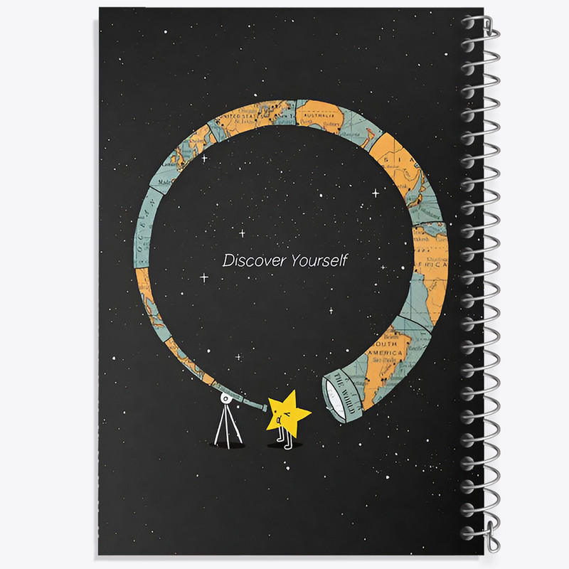 دفتر ژورنال نویسی 50 برگ خندالو مدل نقطه ای طرح Discover Yourself کد N4042