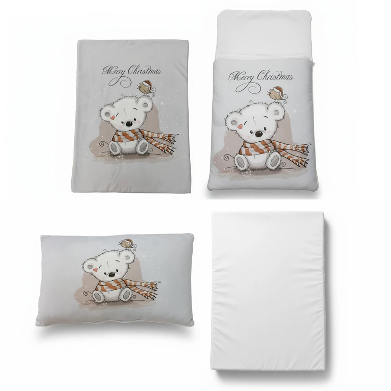 سرویس خواب 4 تکه کودک بی بی نایس مدل خرس شال دار