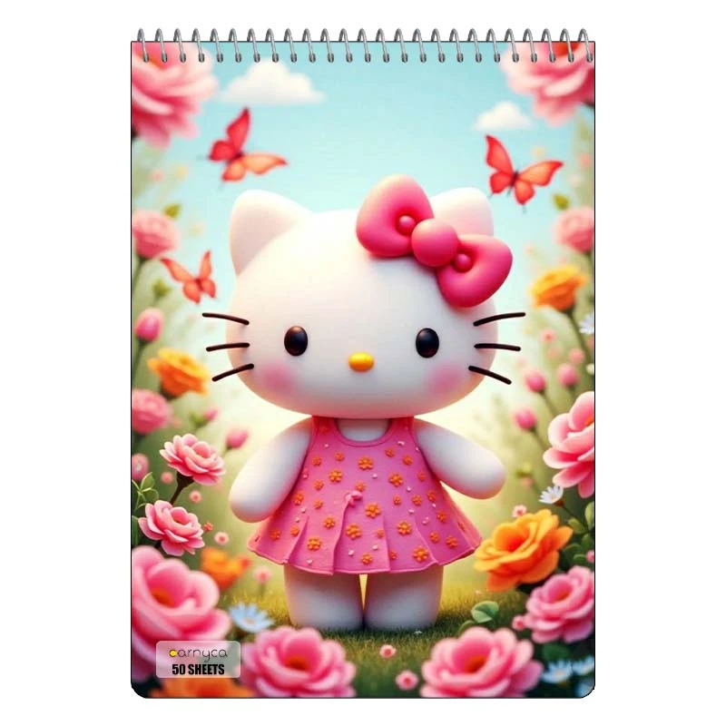 دفتر نقاشی 50 برگ سیمی کارنیکا طرح hello kitty کد 16619