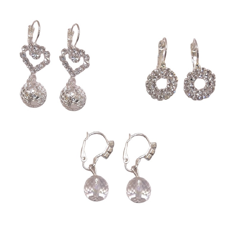 گوشواره دخترانه مدل HBR مجموعه 3 عددی