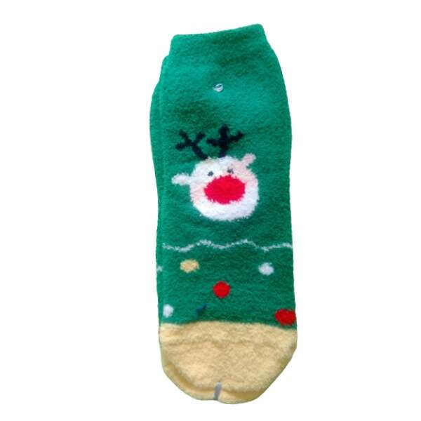 جوراب دخترانه مدل پشمی طرح کریسمس