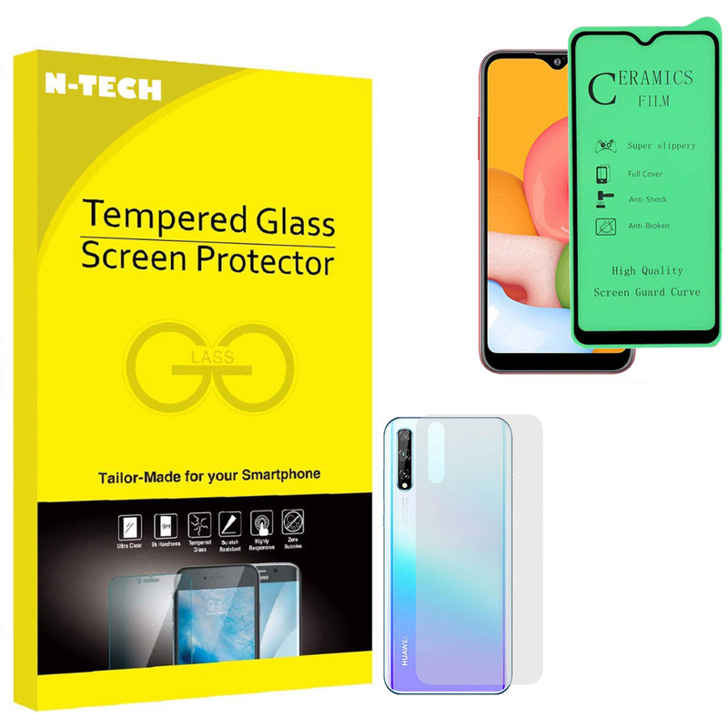  محافظ صفحه نمایش سرامیکی انتک مدل CRBKM-01 مناسب برای گوشی موبایل هوآوی Y8P به همراه محافظ پشت گوشی 