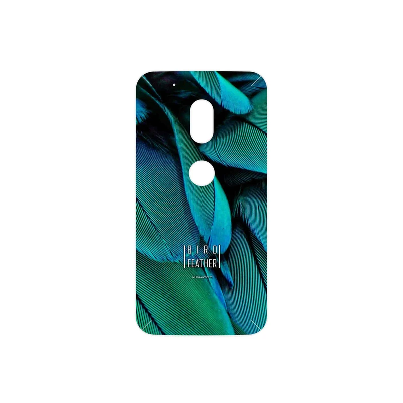 برچسب پوششی ماهوت مدل Green Feather مناسب برای گوشی موبایل موتورولا Moto G4 Play