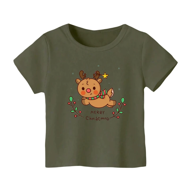 تی شرت آستین کوتاه بچگانه مدل گوزن کریسمس کد 10