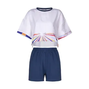 ست بلوز و شلوارک زنانه نیزل مدل 0050-172 رنگ سورمه ای