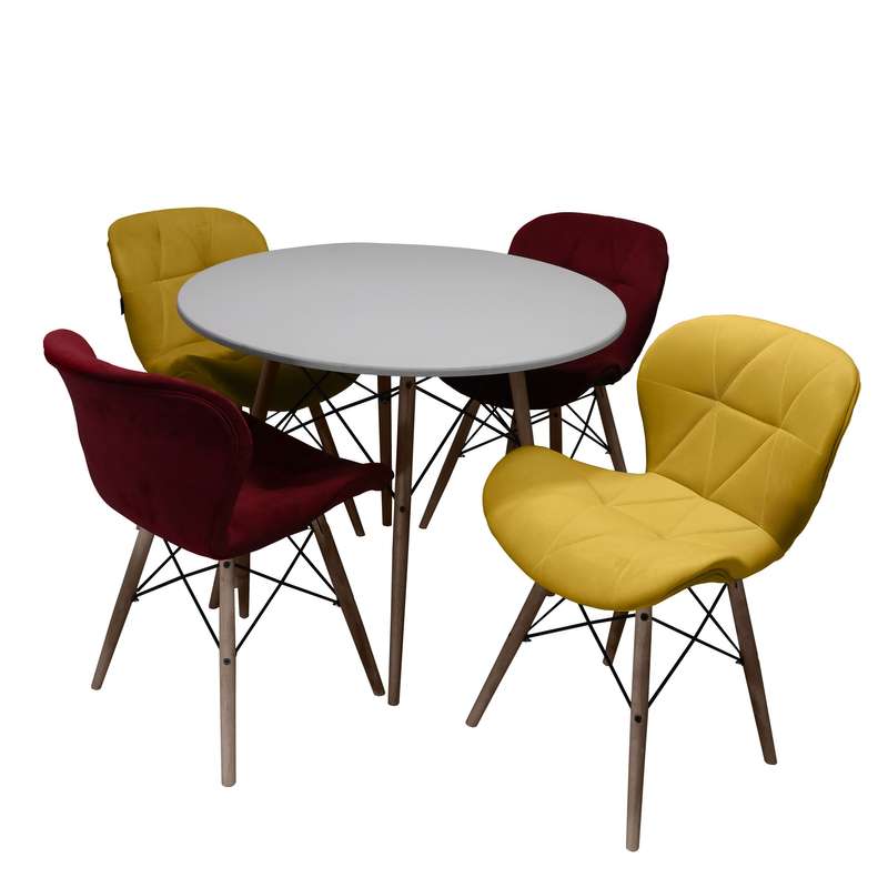 میز و صندلی ناهارخوری چهارنفره صنایع تولیدی راحت نشین آفا فیاضی مدل آتریس لمسه